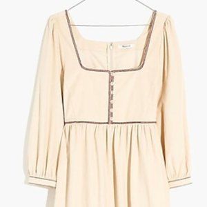 NWT Madewell Embroidered Snowflake Quilt Corduroy Mini Dress in Sz 8